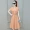 Đầm cổ dài vừa phải đơn giản Váy chữ A 2019 hè mới khí chất nữ eo thon eo thon đầm rộng - A-Line Váy