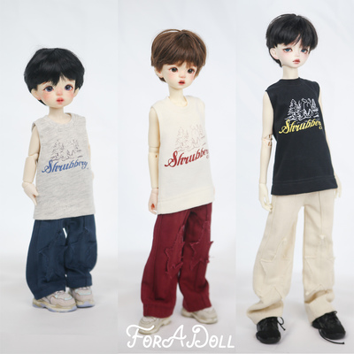 taobao agent Foradoll * baby clothing single product ＊ Long loose retro -print basketball vest BJD baby clothes three four six points