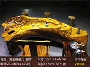 Vàng khắc toàn bộ bàn cà phê kung fu trà biển hộ gia đình gỗ rắn bàn trà gỗ mới Trung Quốc khắc gốc bàn trà văn phòng - Các món ăn khao khát gốc