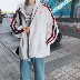 Hồng Kông phong cách mùa thu Hàn Quốc áo khoác nam học sinh lỏng lẻo áo khoác đôi đẹp trai hoang dã màu sắc sang trọng bóng chày quần áo thủy triều áo bomber adidas Đồng phục bóng chày
