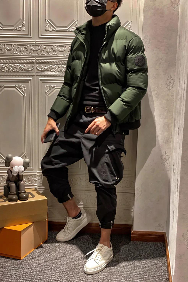 Instant Coffee GreenEurope and America foreign trade original single Tail goods winter man Cotton have cash less than that is registered in the accounts fashion stand collar cotton-padded clothes loose coat male 675