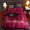 Châu Âu tối giản rắn màu bông denim khăn trải giường bông chăn thêu doanh nghiệp giường đôi dưới 1.8m giường - Bộ đồ giường bốn mảnh