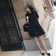 Đầm Âu 2019 hè mới dành cho nữ tình yêu eo thon là váy ngắn màu đen mỏng kiểu Hồng ngoại kiểu retro. - Sản phẩm HOT
