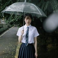 Рубашка, мини-юбка, галстук, эластичная талия