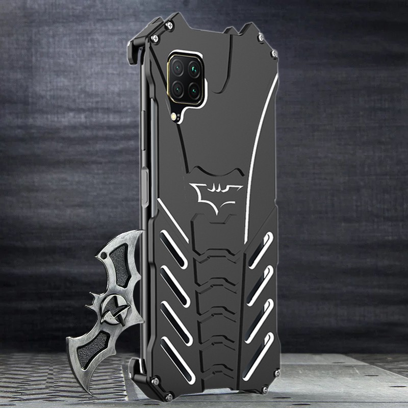 R-Just Batman Shockproof Aluminum Shell Metal Case with Custom Batarang Stent for Huawei nova 6 5G & Huawei nova 6 SE