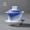 Vẽ tay bát màu xanh và trắng bằng tay Chữ quà tặng tùy chỉnh Bộ trà Kung Fu Bộ bát trà trà công suất lớn Jingdezhen - Trà sứ