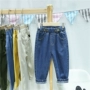 Quần bé gái mặc ngoài mùa xuân trẻ em Quần âu Hàn Quốc Quần jean trẻ em mới dành cho nữ - Quần jean quần yếm jean trẻ em