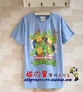 Giải phóng mặt bằng Ngoại thương Nam giới Teenage Mutant Ninja Rùa tay áo ngắn Áo thun rộng với kích thước lớn