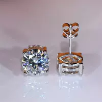 IOGOU Luxury 11MM 5ct Real Moissanite Diamond Stud Earrings