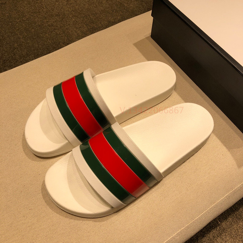 White & Style 1summer Green capital GUCCI slipper male tide European station Tiger head Flip flop Little bee Couple non-slip sandy beach Sandals