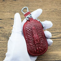 Túi chìa khóa xe cá sấu hoa văn phổ thông nam nữ dầu sáp da xe chìa khóa túi thời trang Hàn Quốc chìa khóa xe bảo vệ ví móc chìa khóa nữ