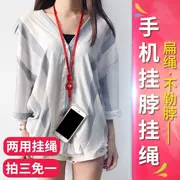 Dây đeo điện thoại di động treo dây đeo cổ phụ kiện điều chỉnh màu tím xoay điện thoại di động vỏ ngắn sling chuỗi điện thoại di động bền Hàn Quốc hướng dẫn sử dụng