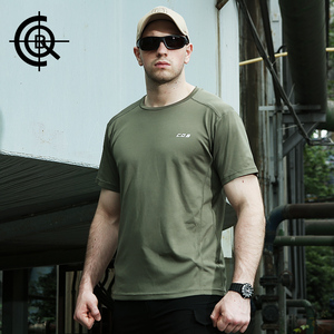 CQB quân đội fan nguồn cung cấp quần áo mùa hè vòng cổ khô nhanh T-Shirt ngắn tay đào tạo chiến thuật t-shirt nam thể dục thể chất đào tạo áo sơ mi giày tá quân đội
