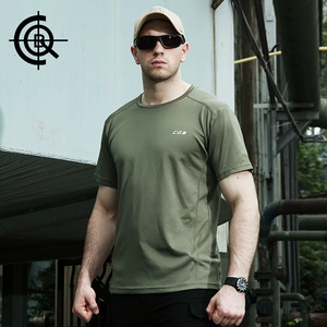 CQB quân đội fan nguồn cung cấp quần áo mùa hè vòng cổ khô nhanh T-Shirt ngắn tay đào tạo chiến thuật t-shirt nam thể dục thể chất đào tạo áo sơ mi