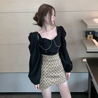 Черный топ+юбка