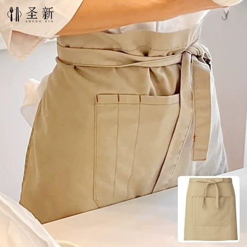Юбка в складку, хаки брендовый свежий бежевый фартук для работы