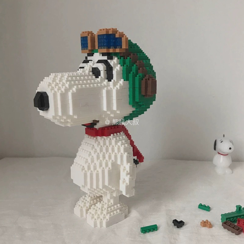 Chú Xiong Hou muốn sở hữu Snoopy hin, vui vẻ, hạt nhỏ, khối xây dựng đồ chơi lắp ráp mini - Trang trí nội thất