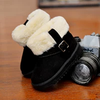 Giày tuyết trẻ em Giày cotton ấm áp 2018 mùa đông mới cộng với nhung cô gái ngắn Giày bé trai Giày bé đồ bộ mặc nhà