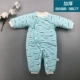 Baby handmade áo cotton cotton jumpsuit mùa thu đông nam nữ bé đi ra ngoài dày hajamas quần áo sơ sinh - Áo liền quần