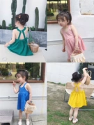 2 ~ 5 tuổi bé gái mùa hè cotton mới thoáng mát dây đeo váy bé gái backless váy dễ thương thủy triều - Váy