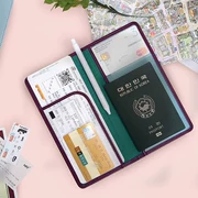 Hộ chiếu bề mặt da chất lượng cao Hàn Quốc chống khử từ du lịch dài hộ chiếu vé clip đồng xu ví hộ chiếu túi tài liệu gói - Túi thông tin xác thực