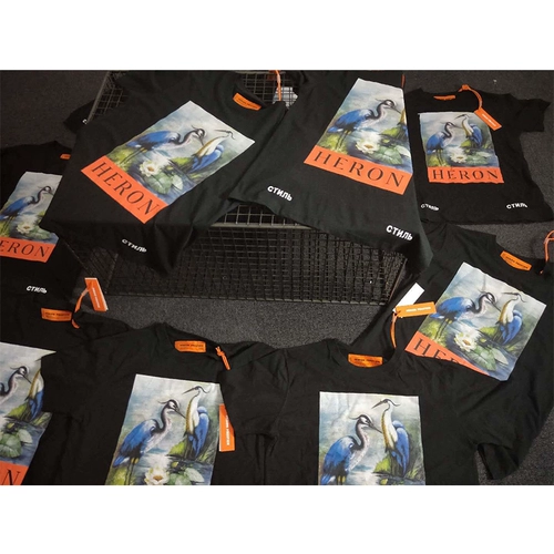 Правильная версия Heron Preston18ss Sianhe Shuanghe Свободный короткий рукав Mei Chao Gao Street Men and Women Ins Tee