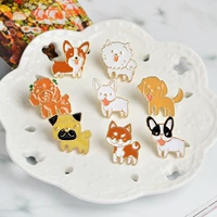 [Dcc.] Phim hoạt hình chú chó dễ thương Phương pháp VIP Golden Mao Wangxing trâm cài Corgi Shiba Inu Teddy Badge - Trâm cài trang sức cài áo