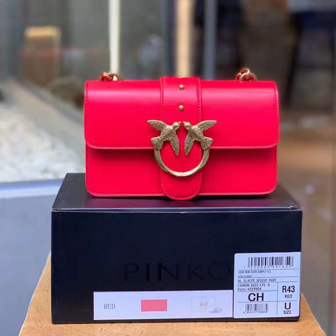 21 Small Red2021 new pattern quality goods Purchasing agent PINKO Swallow bag Pingao Dionysus Female bag One shoulder Messenger Chain package Official website