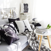 Bắc âu hai mặt hiện đại nhỏ gọn màu đen và trắng mẫu gối đệm phòng khách sofa hug pillowcase mô hình mềm inter-ply gối
