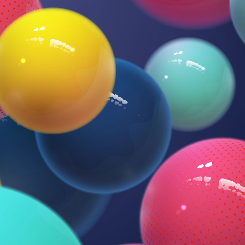 彩色3D立体几何抽象多边形球体球形UI海报封面背景AI矢量设计素材