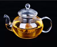 Chịu nhiệt thủy tinh trong suốt bộ trà hoa ấm trà sáu người nồi công suất kích thước với bộ lọc dày trà lễ cup cốc uống trà có nắp đậy