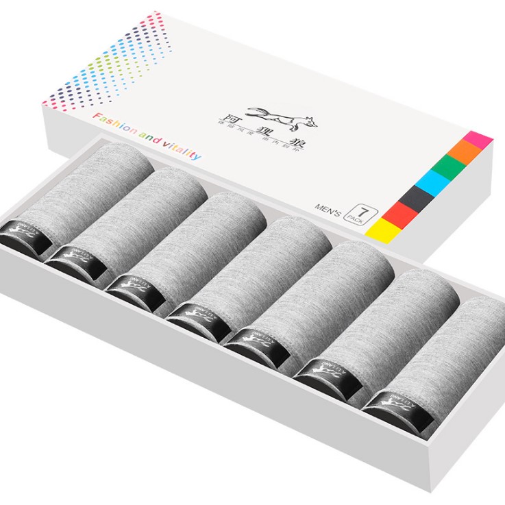 7 All Grey Suits7 strip Gift box Four corners man underpants man underpants men " sunderwearbriefs