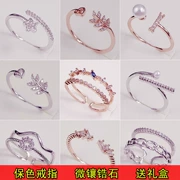 Nhật Bản và Hàn Quốc cá tính ngón tay lạnh ngón trỏ nhỏ ngón tay màu khớp màu mở vòng đuôi nhẫn nữ thủy triều nhẫn sinh viên trang sức
