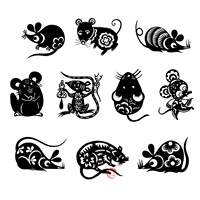 1 год крыс 10 A3 (26*33 см красной бумаги