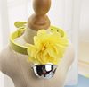 Three dimensional small bell, yellow choker, flowered