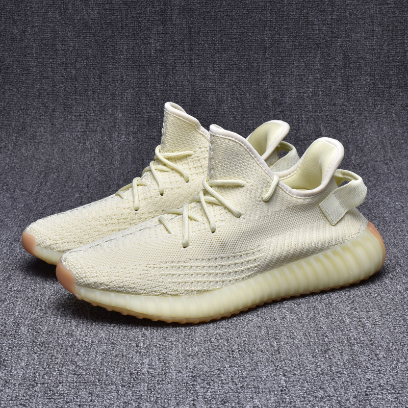 Cream Yellow7.77 Coconut shoes 350 What a blast Big bottom Men's and women's shoes Couple Running shoes 2020 Versatile leisure time gym shoes