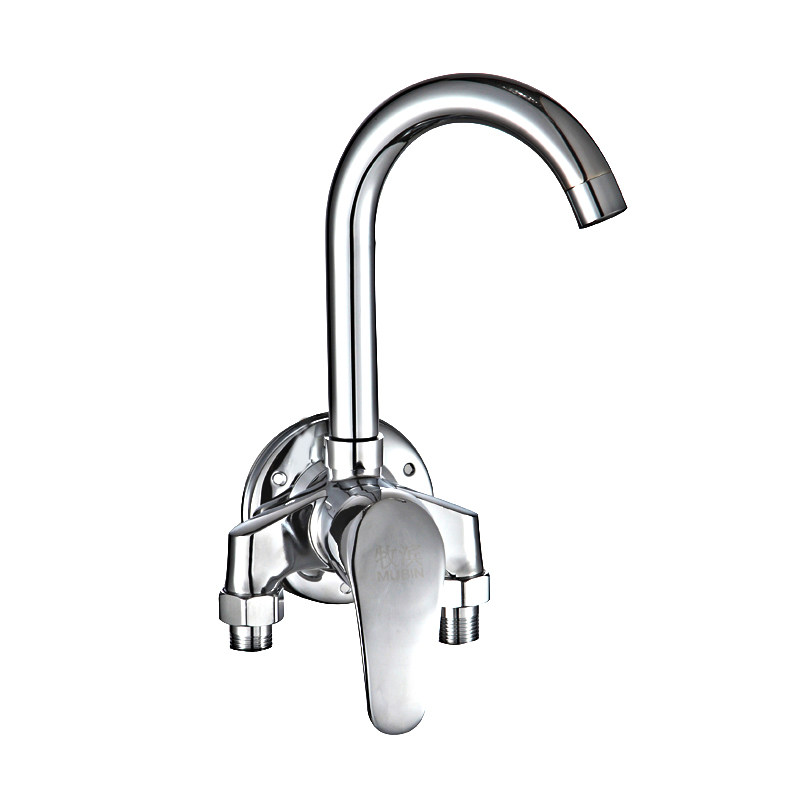 明装厨房冷热水龙头 挂墙式洗菜盆小厨宝水龙头 阳台洗衣池混水阀