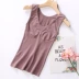 Đầm cotton nguyên chất kéo nữ cộng với nhung vest mùa đông Slim mặc áo cổ chữ V body định hình áo thun sưởi ấm vest Áo vest