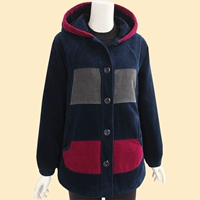 Осенняя хлопковая куртка для матери, вельветовый жакет, для среднего возраста, длинный рукав