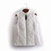 Mùa xuân và mùa thu bông vest của phụ nữ tự trồng đa năng bông cổ áo cổ áo Hàn Quốc phiên bản của dây kéo vest áo khoác H25  I49  55  61