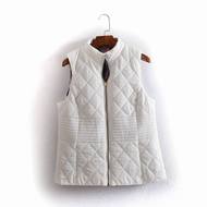 Mùa xuân và mùa thu bông vest của phụ nữ tự trồng đa năng bông cổ áo cổ áo Hàn Quốc phiên bản của dây kéo vest áo khoác H25  I49  55  61 áo kiểu nữ