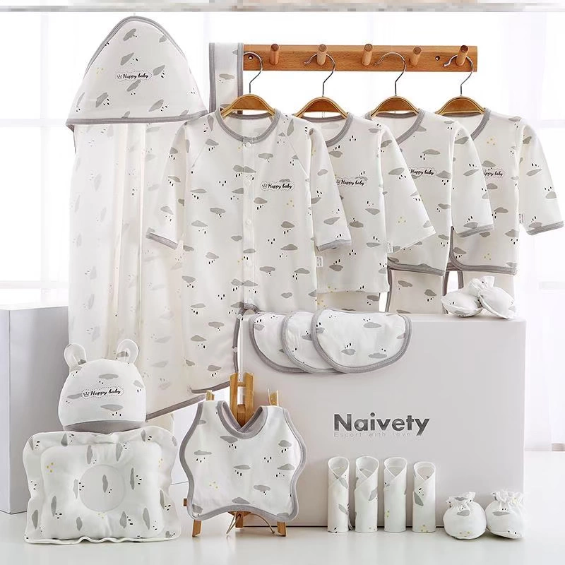 Quần áo sơ sinh cho bé sơ sinh bằng cotton nguyên chất Tháng sáu bé trai Tháng 9 cơ sở bé mùa thu tháng ý tưởng hộp quà - Bộ quà tặng em bé