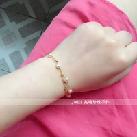 JOMEE の Handmade Nhập khẩu vàng 14K khảm ngọc trai nước ngọt tự nhiên 4-5mm - Vòng đeo tay Clasp vòng vàng 18k