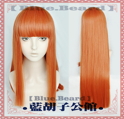 taobao agent [Blue beard] The horse racing girl cos fake bell bell, orange red 80cm hair tail flat