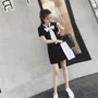 2019 phiên bản Hàn Quốc mới của phụ nữ đã mỏng trong chiếc váy dài nhỏ màu đen phổ biến mùa hè một chiếc váy ngắn tay váy khí chất - A-Line Váy váy liền chữ a