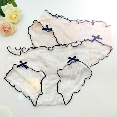 taobao agent Cotton shorts, cute Japanese underwear, colored lace breathable pants