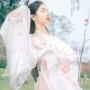 Váy cổ tích tay dài hàng ngày Bianhua Hanfu nữ sinh viên phong cách Trung Quốc váy trang phục cổ tích tươi tắn và thanh lịch - Quần áo ngoài trời áo gió gucci