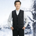 Mùa thu và mùa đông mới trung niên của nam giới len vest trung niên cha nạp V-Cổ dệt kim len cardigan không tay vest Dệt kim Vest