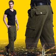 Mùa hè phần mỏng đa túi quần âu nam lỏng lẻo overalls nam quần thẳng người đàn ông ngoài trời của quần kích thước lớn quần quân sự