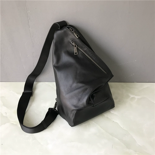 Кожаная нагрудная сумка подходит для мужчин и женщин, воловья кожа, из натуральной кожи